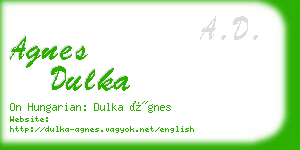 agnes dulka business card